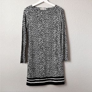 🎈3/$25🎈Michael Kors Long Sleeve Leopard Dress Black White EUC